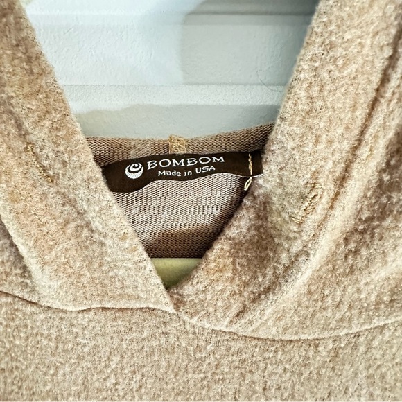 Bombom Brown Peplum Hoodie Tunic Top XL Made in USA - Picture 4 of 11